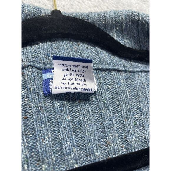 Vintage Venezia Wool Blend Cardigan Sweater Zip Pockets Blue‎ Speckled 18/20 - Picture 7 of 8